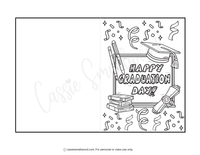 graduation greeting card coloring page