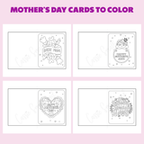 Happy mother's day cards to color for kids printable pdf, Mother's Day coloring cards for children