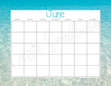 printable June blank calendar pdf, monthly calendar template blank, printable yearly calendar blank template