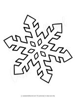 Black snowflake outline on a white background