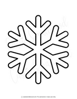 Black snowflake outline on a white background