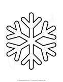 Black snowflake outline on a white background