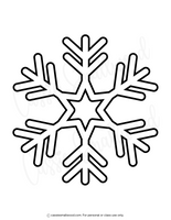 Large Black snowflake outline on a white background