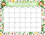 printable March 2029 calendar pdf, cute 2029 monthly wall calendar blank, empty 2029 calendar no holidays