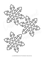 Black snowflake pattern on a white background