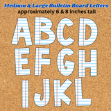 cute notebook paper bulletin board letters printable pdf, large cutout letters for display boards, alphabet pin board letters, cut out letters for bulletin boards