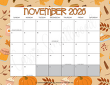 cute November 2026 calendar with holidays printable pdf, printable 2026 wall calendar with holidays to print