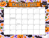cute October 2029 calendar with holidays printable pdf, 2029 monthly wall calendar with holidays, year calendar 2029 cute