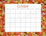 12 month blank calendar template downloadable pdf, empty calendar cute, blank calendar pages printable pdf monthly, cute October calendar blank