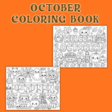printable October coloring pages for kids pdf, welcome October coloring page, October Halloween coloring page