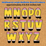 cute pencil school bulletin board cutout letters printable pdf, classroom bulletin board letters large and medium, diy classroom display board decorations ideas