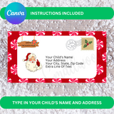 editable letter from Santa envelope printable Santa envelope personalized North Pole envelope customized