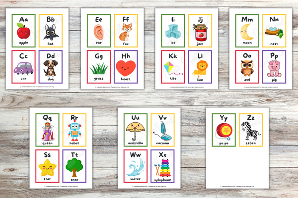 Printable alphabet flashcards, Uppercase and lowercase letter flashcards, ABC flash cards