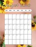 Vertical August 2028 calendar with holidays printable pdf