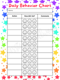 preschool behavior chart printable pdf, daily behavior chart for kids, behavior tracker printable pdf, behavior tracking sheet for teachers
