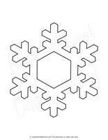 Black and white big snowflake outline on a white background