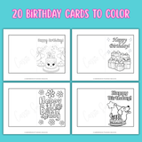 printable birthday cards to color for kids pdf, Happy birthday coloring pages printable