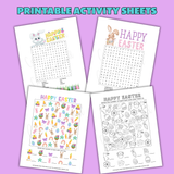 Printable Easter activity sheets pdf, Easter worksheets to print, Easter I spy printable pdf, Easter word search worksheets