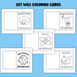 printable get well soon coloring cards pdf, printable get well cards to color for kids, printable get well soon coloring sheets, printable feel better soon coloring pages