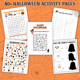 printable Halloween activity pages for kids pdf, printable Halloween activity sheets for kids, printable Halloween worksheets, Halloween I spy, Halloween word search, Halloween word scramble, Halloween maze, Halloween matching worksheet