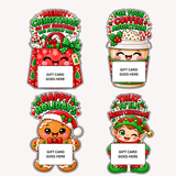 printable holiday gift card holders pdf, Christmas coffee gift card holder, Starbucks gift card holder Christmas, elf gift card holder, Merry Christmas gift card holder, Happy Holidays gift card holder