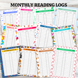 printable monthly reading logs pdf, cute reading logs kids, reading tracker printable monthly, classroom reading logs, aesthetic reading logs template, kindergarten reading log, 1st grade reading log, 2nd grade reading log, 3rd grade reading log, 4th grade reading log, 5th grade reading log, 6th grade reading log, homework reading log, homeschool reading log monthly, colorful monthly reading log simple