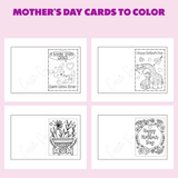 printable Mother's Day card coloring sheets pdf, I love you mom card to color, Happy Mother's Day card to color, happy Mother's Day coloring cards for kids
