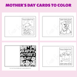 Printable Mother's Day cards to color for kids pdf, best mom ever cards, Happy Mother's Day coloring pages, Happy Mother's Day coloring cards