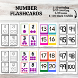 printable number flashcards pdf, toddler number flashcards 1-10, preschool number flashcards 1-20, kindergarten number flash cards 1-100, colorful Counting flashcards, math flashcards nursery school simple individual cute Montessori counting dots flashcards