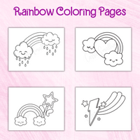 Printable Rainbow coloring pages for preschool