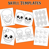 printable skull templates small medium large, easy skull templates, girl skull template, sugar skull template, skull and crossbones template, side skull template, simple skull outline, basic skull pattern, skull stencils
