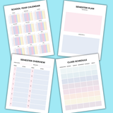 printable teacher classroom planner pdf, school year planner printable pdf, teaching planner template printable