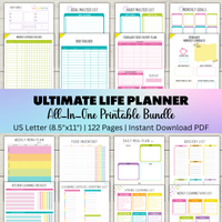Ultimate Life Planner (122 Printable Planner Pages) – Cassie Smallwood