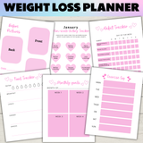 printable weight loss planner pdf, printable weight loss tracker, weight loss journal printable, emotional eating journal, mindful eating journal