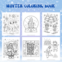 printable winter coloring book for kids with snowman coloring pages, skiing coloring sheets, snow coloring pictures, snow day coloring page, and easy winter coloring sheets for preschool