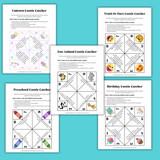 printable cootie catchers for kids pdf, printable cootie catcher templates, printable paper fortune tellers for kids 80s 90s game