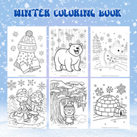 printable winter coloring pages, winter hat and mittens coloring page, polar bear coloring pages, ice skating coloring sheets, penguin coloring pictures, and igloo coloring pages
