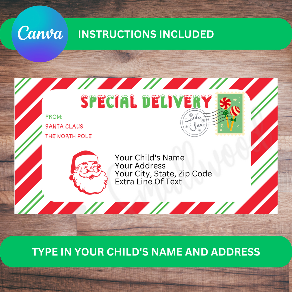 Editable Letter From Santa Envelope Template – Cassie Smallwood