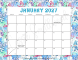 cute January 2027 calendar printable pdf, 2026 2027 monthly school year calendar printable pdf
