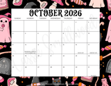 cute October 2026 calendar with holidays printable pdf, 2026-2027 academic wall calendar with holidays, elementary teacher calendar printable 2026 and 2027