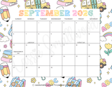 Printable September 2026 calendar with holidays printable pdf, cute school year calendar 2026-2027 teacher calendar for classroom
