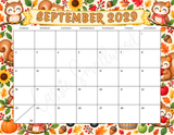 printable September 2029 calendar pdf, cute 2029 calendar monthly printable, colorful 2029 wall calendar, 2029 year calendar