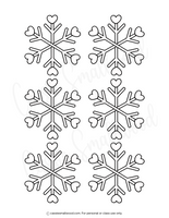 Black and white snowflake patterns on a white background
