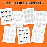 printable small skull templates pdf, little skull template, easy skull outline, simple skull stencil, skull and crossbones pattern, skull cutout, sugar skull outline, skull with bow template, front facing skull template