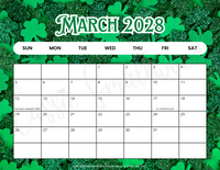 March 2028 calendar with holidays printable pdf, cute 2028 calendar printable with holidays landscape horizontal