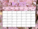 May 2028 calendar with holidays printable pdf, aesthetic 2028 monthly calendar to print