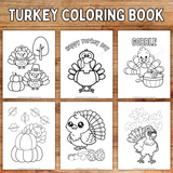 printable turkey coloring pages on a wood background