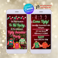 ugly sweater party invite animated digital