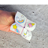 Unicorn cootie catcher printable pdf, cute unicorn paper fortune teller template printable pdf, paper joke teller design for kids