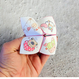 cute Valentines cootie catcher printable pdf, Valentine's Day paper fortune teller, Valentine joke teller for kids